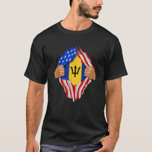 Barbadian Blood Inside Me Barbados Flag Gift T-Shirt