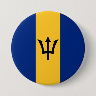 Barbadian Flag (Barbados) (Bajan) 7.5 Cm Round Badge