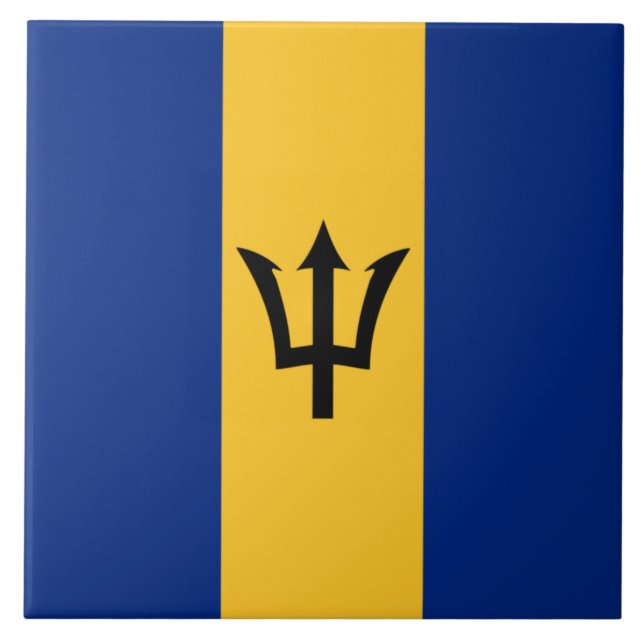 Barbadian Flag (Barbados) (Bajan) Tile (Front)