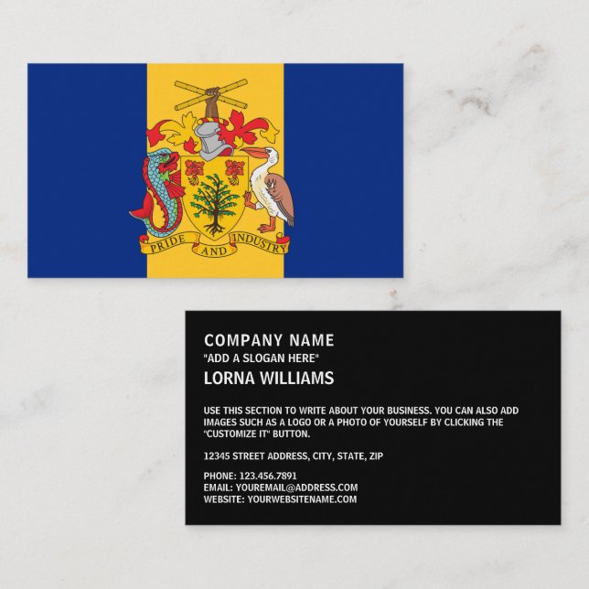 Barbadian Flag & Coat of Arms, Flag of Barbados Business Card (Front/Back)