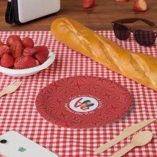 Barbadian LOVE Heart Flag Valentine Personalised  Paper Plate