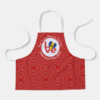 Barbadian Red LOVE Flag Personalised Apron