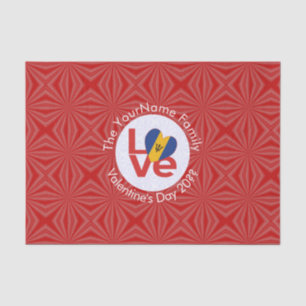 Barbadian Red LOVE Flag Personalised Tissue Paper