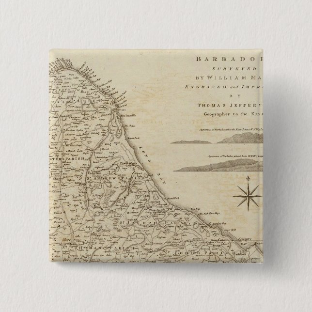 Barbadoes 15 Cm Square Badge (Front)