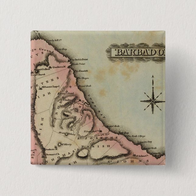 Barbadoes 2 15 cm square badge (Front)