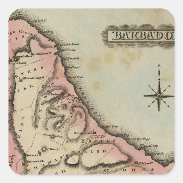 Barbadoes 2 square sticker (Front)