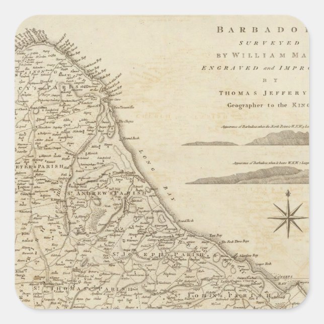 Barbadoes Square Sticker (Front)