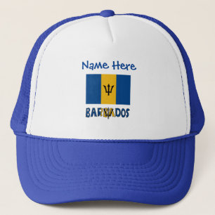 Barbados and Barbadian Flag Blue Personalisation  Trucker Hat