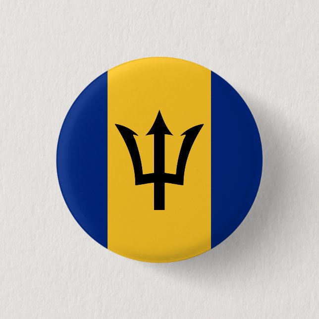 Barbados Bajan Flag Barbadian Caribbean 3 Cm Round Badge (Front)