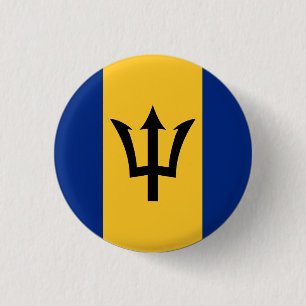 Barbados Bajan Flag Barbadian Caribbean 3 Cm Round Badge