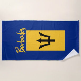 Barbados Bajan Flag Barbadian Caribbean Beach Towel