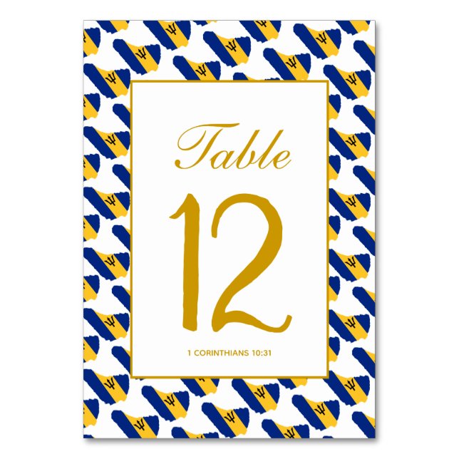 BARBADOS Banquet Celebration Wedding Table Number (Front)