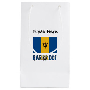 Barbados Barbadian Baja Flag Personalised Name Small Gift Bag
