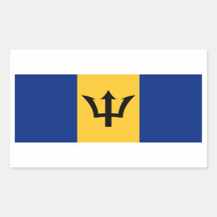 Barbados/Barbadian/Bajuns Flag Rectangular Sticker