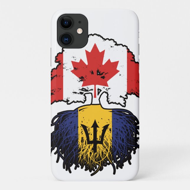 Barbados Barbadian Canadian Canada Tree Roots Flag Case-Mate iPhone Case (Back)