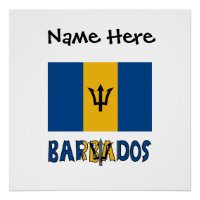 Barbados Barbadian Flag Black Personalization