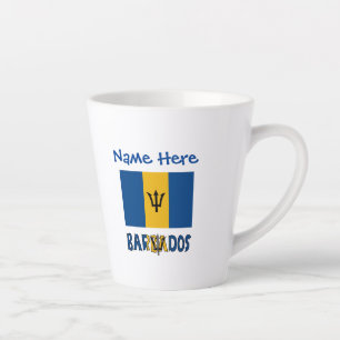 Barbados Barbadian Flag Blue Personalisation  Latte Mug