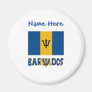 Barbados Barbadian Flag Blue Personalisation Magnet