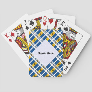 Barbados Barbadian Flag Tiled Black Personalised  Playing Cards