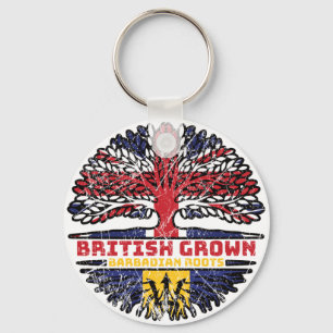 Barbados Barbadian Uk United Kingdom British Tree Key Ring