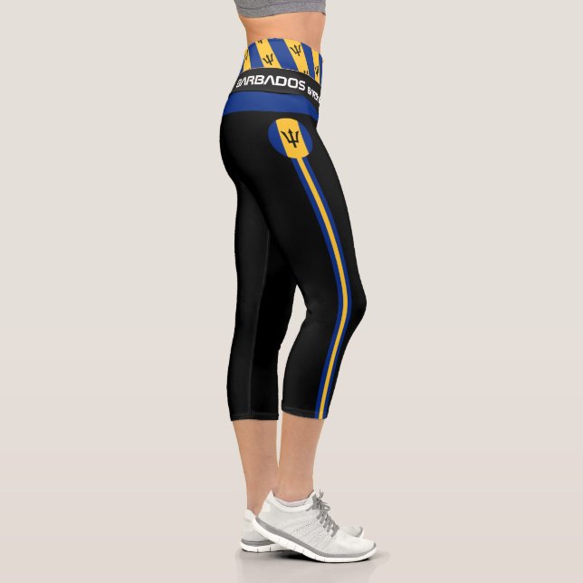 Barbados & Barbados Flag fashion, Fitness, Sports Capri Leggings (Right)