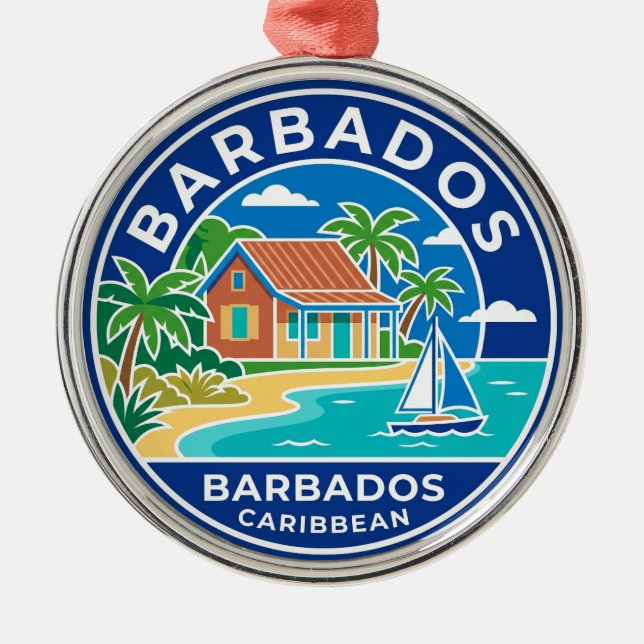 Barbados Barbados Metal Tree Decoration (Front)