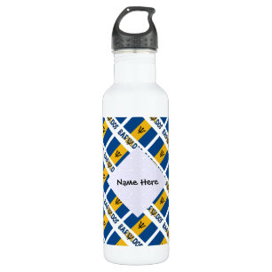 Barbados Barbarian Flag Tiled Personalised  710 Ml Water Bottle