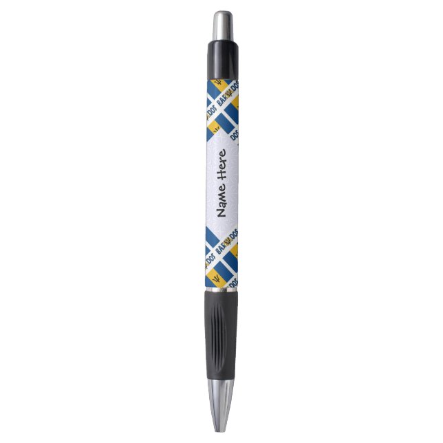 Barbados Barbarian Flag Tiled Personalised Name (Front Vertical)