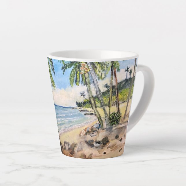 Barbados Beach, Latte Mug (Right Angle)