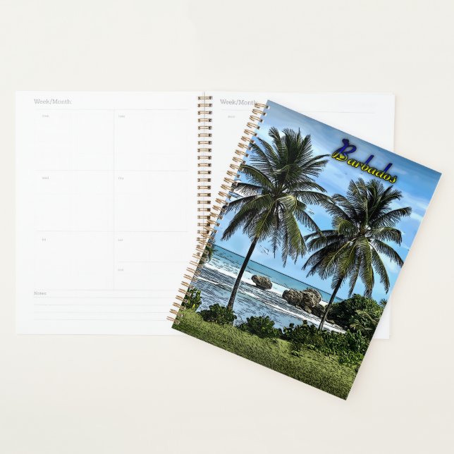 Barbados Beach Palm Trees Planner (Display)