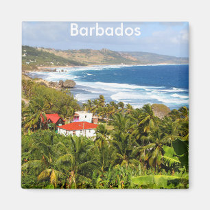Barbados, Beautiful view of the hillside and ocean Magnet