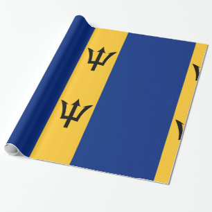 Barbados Blue Yellow gold Wrapping Paper