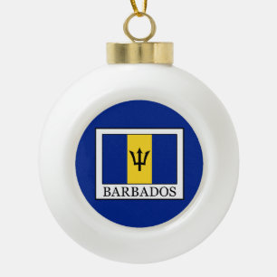 Barbados Ceramic Ball Christmas Ornament