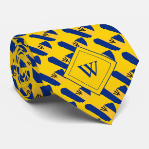 BARBADOS Christian Scripture J3:16 Monogram YELLOW Tie