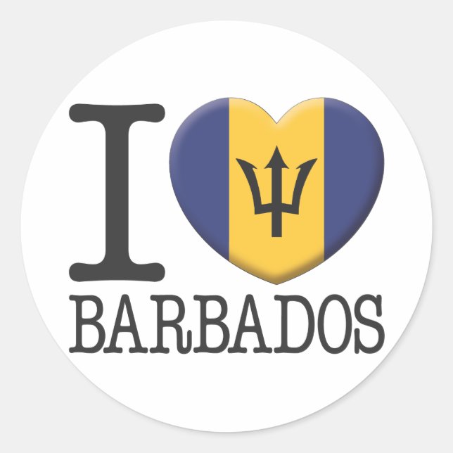 Barbados Classic Round Sticker (Front)