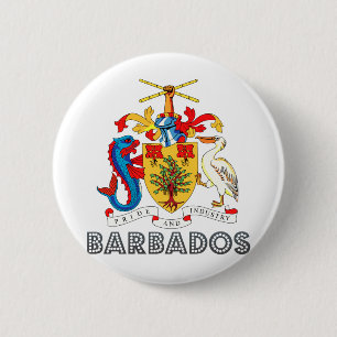 Barbados Coat of Arms 6 Cm Round Badge