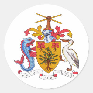 Barbados Coat of Arms Classic Round Sticker