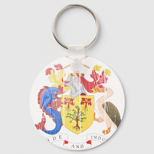Barbados Coat Of Arms Key Ring (Front)