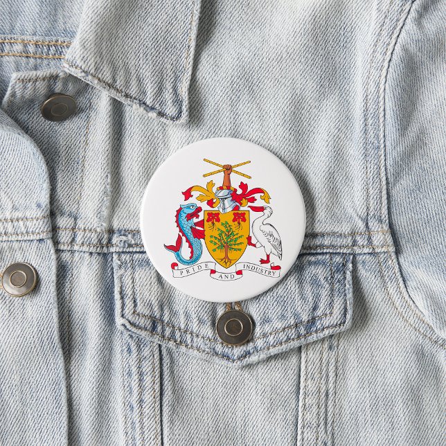 Barbados Coat of Arms National Emblem  7.5 Cm Round Badge (Creator Uploaded)