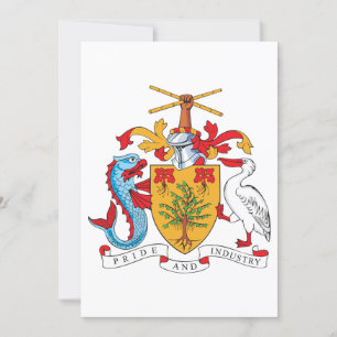 Barbados Coat of Arms National Emblem  Invitation