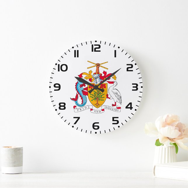Barbados Coat of Arms National Emblem  Large Clock (Creator Uploaded)