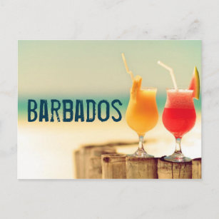 Barbados cocktails postcard