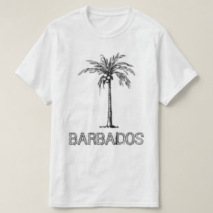 Barbados coconut tree black & white design T-Shirt