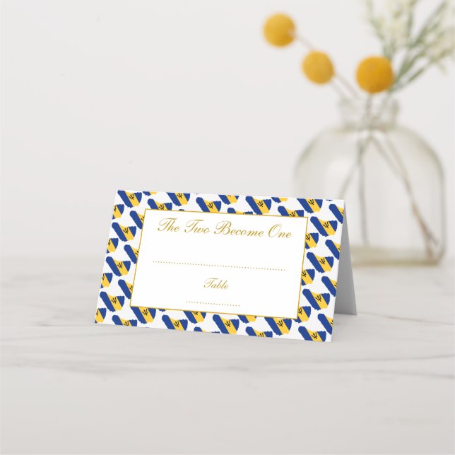 BARBADOS Customised Wedding Celebration Place Card (Front)