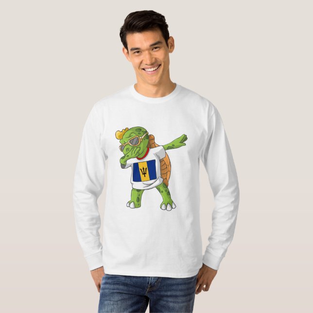 Barbados Dabbing Turtle T-Shirt (Front Full)
