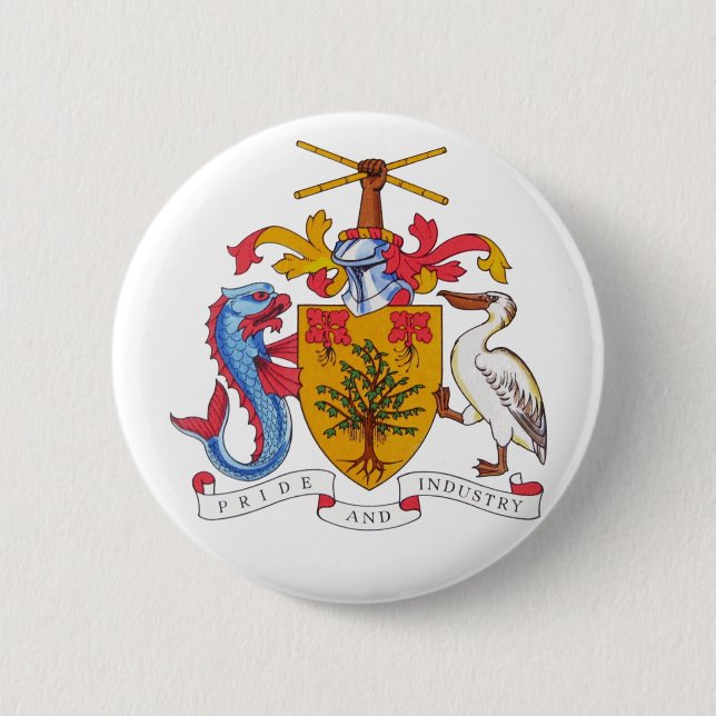 barbados emblem 6 cm round badge (Front)