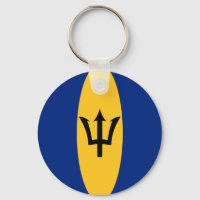 Barbados Fisheye Flag Keychain