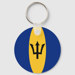 Barbados Fisheye Flag Keychain