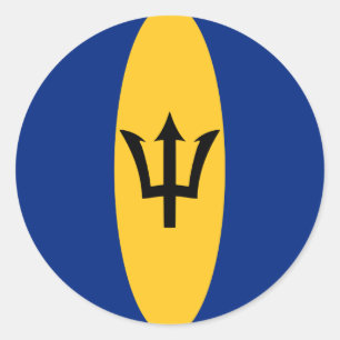 Barbados Fisheye Flag Sticker