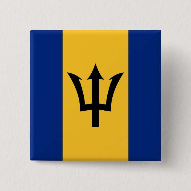 Barbados Flag 15 Cm Square Badge (Front)